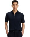 【送料無料】 ヒューゴボス メンズ ポロシャツ トップス Men's Cabled Front Cotton-Silk Knit Polo Shirt Dark...