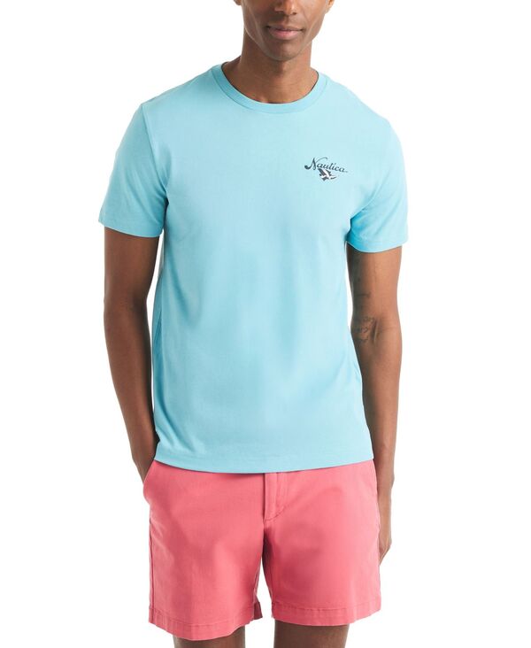 ナウティカ メンズ トップス Tシャツ ロゴ グラフィック Nautica Men's Awesome World Logo Graphic T-..