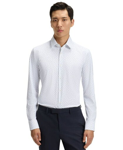【送料無料】 ヒューゴボス メンズ シャツ トップス Men's Slim-Fit Performance Jersey Dress Shirt Open Blue 【送料無料】 ヒューゴボス メンズ シャツ トップス Men's Slim-Fit Performance Jersey Dress Shirt Open Blue