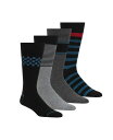 【送料無料】 スコッチアンドソーダ メンズ 靴下 アンダーウェア Men's 4-Pack Patterned Dress Socks Black(4)