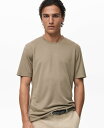 【送料無料】 マンゴ メンズ Tシャツ トップス Men's Short-Sleeved Lyocell T-Shirt Mink Gray