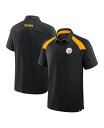 【送料無料】 ファナティクス メンズ ポロシャツ トップス Men'sBlack Pittsburgh Steelers Back Around Raglan ...