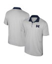 【送料無料】 コロシアム メンズ ポロシャツ トップス Men's Gray Michigan Wolverines Big Tall Tuck Striped Polo Gray