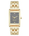 【送料無料】 ナインウェスト レディース 腕時計 アクセサリー Women's Quartz Rectangular Gray and Gold-Tone Metal Alloy Watch 24mm Gray Gold-Tone