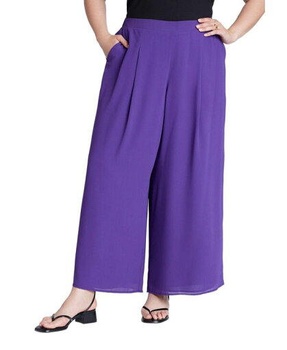 【送料無料】 エロクイ レディース カジュアルパンツ ボトムス Women's Plus Size Wide Leg Chiffon Pant Cool purple 【送料無料】 エロクイ レディース カジュアルパンツ ボトムス Women's Plus Size Wide Leg Chiffon Pant Cool purple