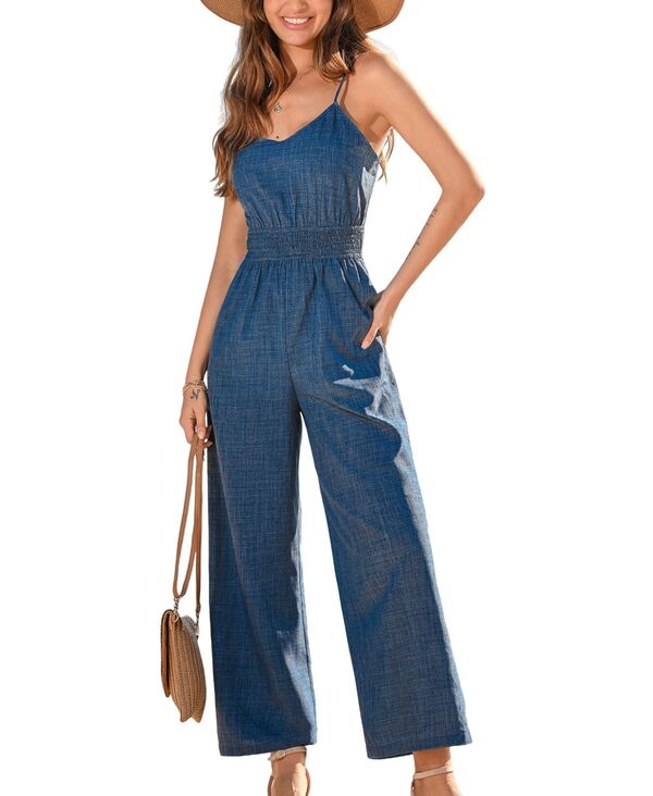 【送料無料】 カップシー レディース ジャンプスーツ トップス Women's Polished Fit Blue Jumpsuit Medium blue