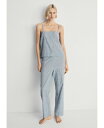 【送料無料】 マンゴ レディース ナイトウェア アンダーウェア Women's Cotton Striped Woven Seersucker Pajama Pants Mint Green