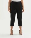 【送料無料】 ラファエラ レディース カジュアルパンツ ボトムス Plus Size Satin Mid Rise Twill Capri Pants with Slant Pocket Black