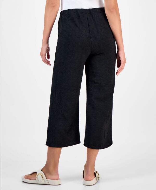 【送料無料】 スタイルアンドコー レディース カジュアルパンツ ボトムス Petite High-Rise Pull-On Wide-Leg Pants Black