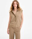 【送料無料】 リヴァプール ロサンゼルス レディース シャツ トップス Women's Sleeveless Collared Elastic-Back Top Palo Santo(4)