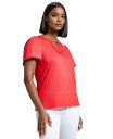 【送料無料】 ジョーンズニューヨーク レディース シャツ トップス Women's Drapey Split-Neck Short-Sleeve Top XS-PXL Rouge