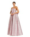 【送料無料】 マックダガル レディース ワンピース トップス Women's Metallic Strapless Brocade Gown With Over...