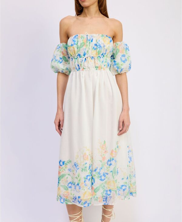 【送料無料】 エン セゾン レディース ワンピース トップス Women's Julia Midi Dress White Blue Multi