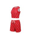 【送料無料】 コンセプツ スポーツ レディース タンクトップ トップス Women's 2-Piece Kansas City Chiefs Gauge Allover Print Cropped Tank Top and Shorts Sleep Set Red