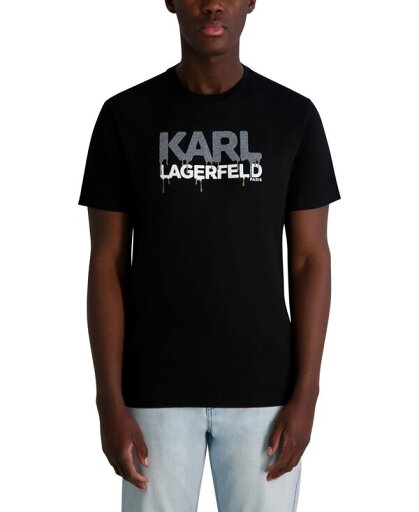 【送料無料】 カール ラガーフェルド メンズ Tシャツ トップス Men's Dripping Caviar Logo T-Shirt Black 【送料無料】 カール ラガーフェルド メンズ Tシャツ トップス Men's Dripping Caviar Logo T-Shirt Black