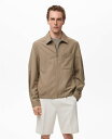 【送料無料】 マンゴ メンズ ジャケット・ブルゾン アウター Men's Pockets Lyocell Jacket Brown