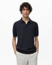 【送料無料】 マンゴ メンズ ポロシャツ トップス Men's Cotton Fine-Knit Polo Shirt Night Blue