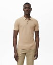 【送料無料】 マンゴ メンズ ポロシャツ トップス Men's Fine-Knit Cotton Polo Shirt Beige