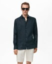 【送料無料】 マンゴ メンズ シャツ トップス Men's Linen Slim-Fit Shirt Dark Navy