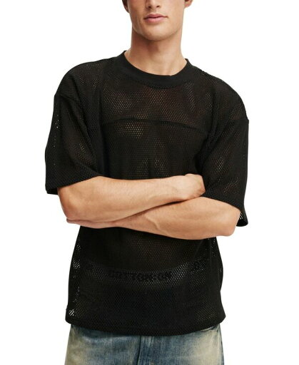 【送料無料】 コットンオン メンズ Tシャツ トップス Men's Cropped Fit Knitted T-Shirt Black 【送料無料】 コットンオン メンズ Tシャツ トップス Men's Cropped Fit Knitted T-Shirt Black