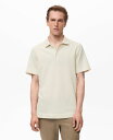 【送料無料】 マンゴ メンズ ニット・セーター アウター Men's Fine Rib-Knit Polo Shirt Ivory White