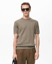 【送料無料】 マンゴ メンズ Tシャツ トップス Men's Ribbed Knit T-Shirt Dark Green