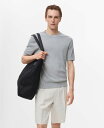 【送料無料】 マンゴ メンズ Tシャツ トップス Men's Ribbed Knit T-Shirt Sky Blue