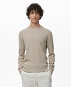 【送料無料】 マンゴ メンズ ニット・セーター アウター Men's Fine Rib-Knit Cotton Sweater Beige