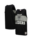 【送料無料】 ミッチェル&ネス メンズ タンクトップ トップス Men's Black Oakland Raiders Retro Color Block Tank Top Black