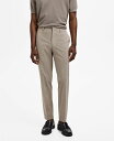 【送料無料】 マンゴ メンズ カジュアルパンツ ボトムス Men's Stretch Fabric Super Slim-Fit Suit Pants Sand