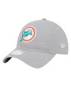 【送料無料】 ニューエラ レディース 帽子 アクセサリー Women's Gray Miami Dolphins Throwback 9TWENTY Adjustable Hat Gray
