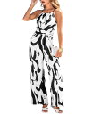 【送料無料】 カップシー レディース ジャンプスーツ トップス Women's Modern Vision Abstract Jumpsuit White