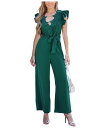 【送料無料】 カップシー レディース ジャンプスーツ トップス Women's Lace Ruffle Sleeve V-Neck Jumpsuit Dark ...