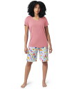【送料無料】 ヒュー レディース ナイトウェア アンダーウェア Women's Solid Short-Sleeve Scoop-Neck Pajama T-S...
