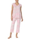 【送料無料】 エレントレイシー レディース ナイトウェア アンダーウェア Women's Printed Short-Sleeve Cropped Pajama...