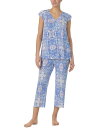 【送料無料】 エレントレイシー レディース ナイトウェア アンダーウェア Women's Printed Short-Sleeve Cropped Pajama...