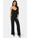 【送料無料】 ベベ レディース ジャンプスーツ トップス Women's Ruffle Wide Leg Jumpsuit Black