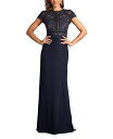 【送料無料】 タダシショージ レディース ワンピース トップス Women's Catrine Lace Bodice Gown Navy
