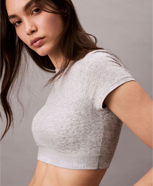 【送料無料】 カルバンクライン レディース ブラジャー アンダーウェア Women's Icon T-Shirt Logo-Hem Bralette Wild Grey