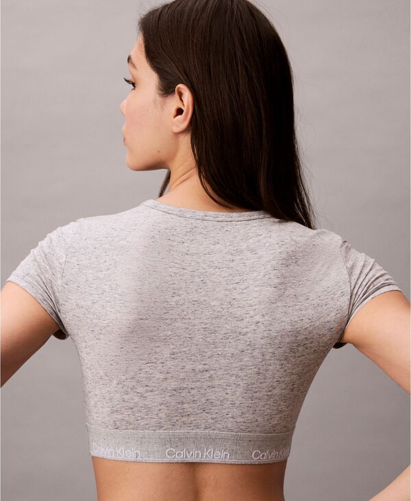 【送料無料】 カルバンクライン レディース ブラジャー アンダーウェア Women's Icon T-Shirt Logo-Hem Bralette Wild Grey