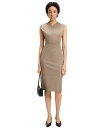 【送料無料】 ヒューゴボス レディース ワンピース トップス Women's Stretch Fabric Cap-Sleeve Dress Open Brown