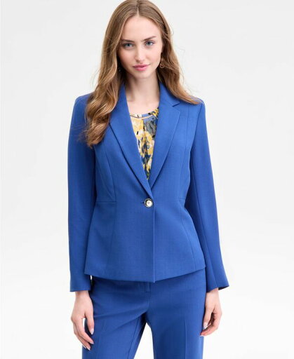 【送料無料】 カスパール レディース ジャケット・ブルゾン アウター Women's Stretch-Crepe One-Button Seamed Jacket Blue Night 【送料無料】 カスパール レディース ジャケット・ブルゾン アウター Women's Stretch-Crepe One-Button Seamed Jacket Blue Night