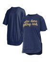 【送料無料】 プレスボックス レディース Tシャツ トップス Women's Navy Notre Dame Fighting Irish Poncho T-Shirt Navy