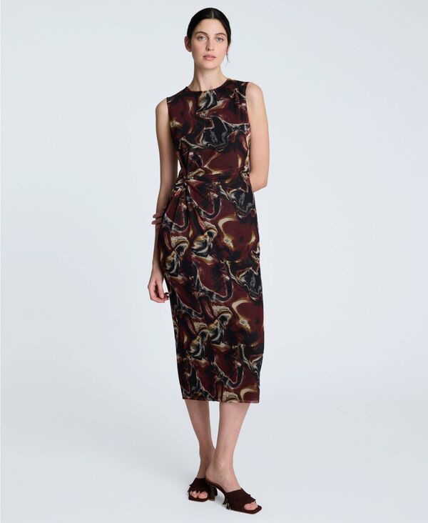 ケネスコール レディース トップス ワンピース ミディワンピース プリント ミディ ノースリーブ Kennet..