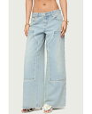 【送料無料】 アディクテッド レディース デニムパンツ ボトムス Womens Teela Lacey Low Rise Carpenter Jeans Light-blue
