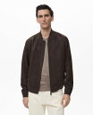 【送料無料】 マンゴ メンズ ジャケット・ブルゾン アウター Men's Suede-Effect Bomber Jacket Chocolate