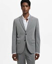 【送料無料】 マンゴ メンズ ジャケット・ブルゾン アウター Men's Stretch Fabric Super Slim-Fit Suit Jacket Gray