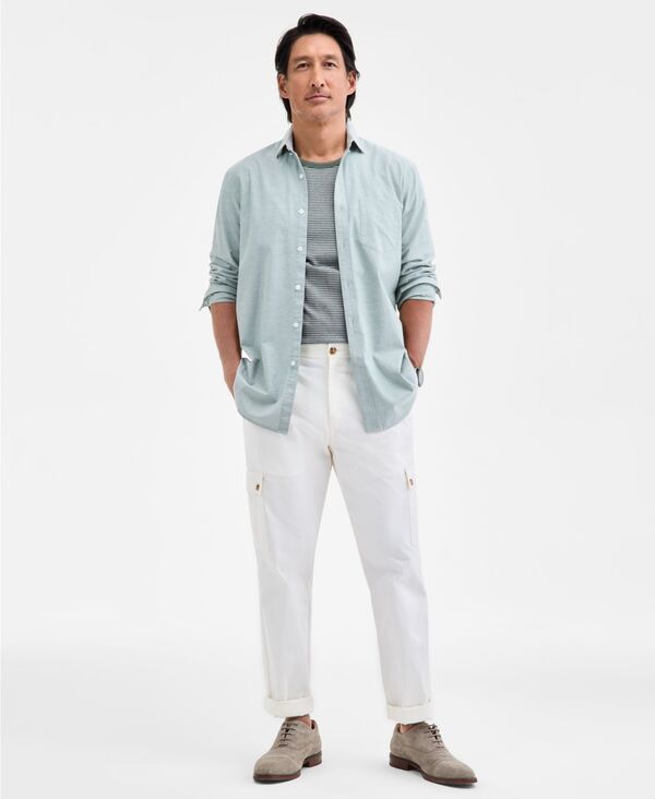 クラブルーム メンズ トップス シャツ オックスフォード コットン Club Room Men's Solid Stretch Oxfo..