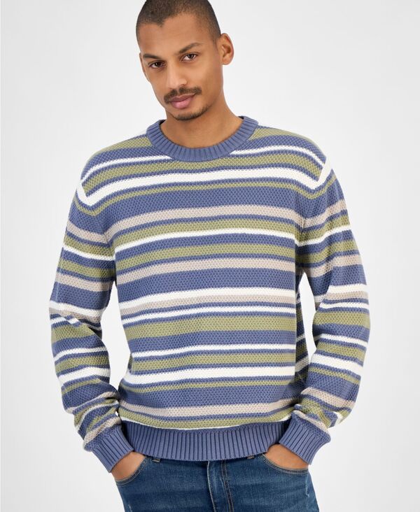 サンストーン メンズ アウター ニット・セーター クルーネック セーター Sun + Stone Men's Striped Cr..