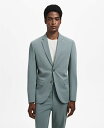 【送料無料】 マンゴ メンズ ジャケット・ブルゾン アウター Men's Stretch Fabric Super Slim-Fit Suit Jacket Aqua Green